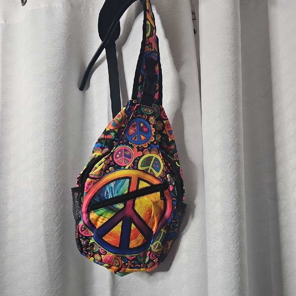 Black and Pink Geometric Backpack with Durable Fabric